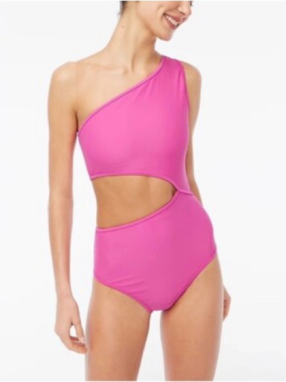 J. Crew Pink One-Shoulder Swimsuit with Cutout - Size XXL